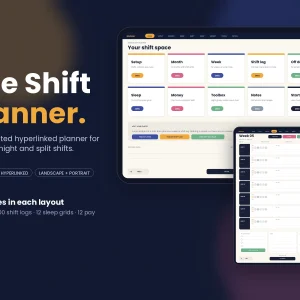 Shift Work Planner PDF | Undated Digital Planner, Sleep Tracker, Rotating Schedule & Pay Tracker