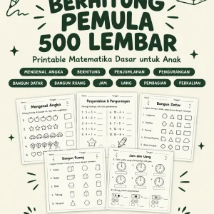 Berhitung Pemula hingga 500 Lembar – Printable Matematika Dasar Anak
