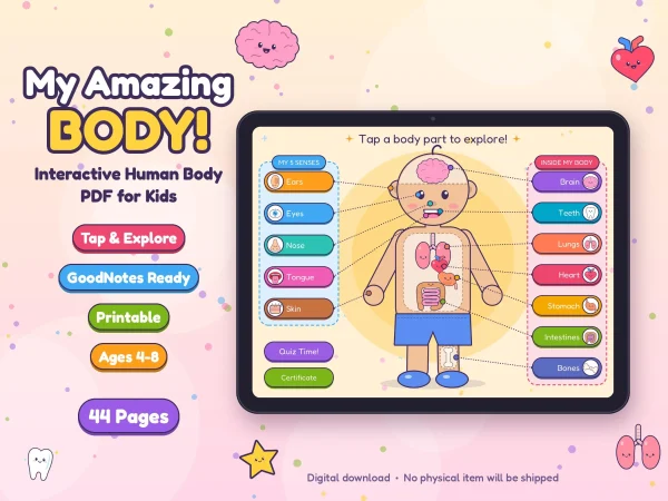 Human Body Interactive PDF for Kids
